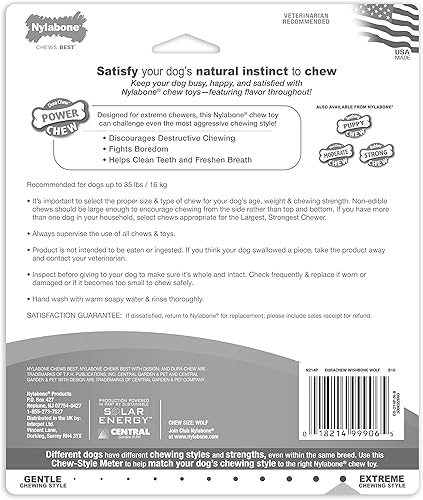 Miniatura 8 de Hueso de la suerte Dura Chew de Nylabone Wishbone Natural