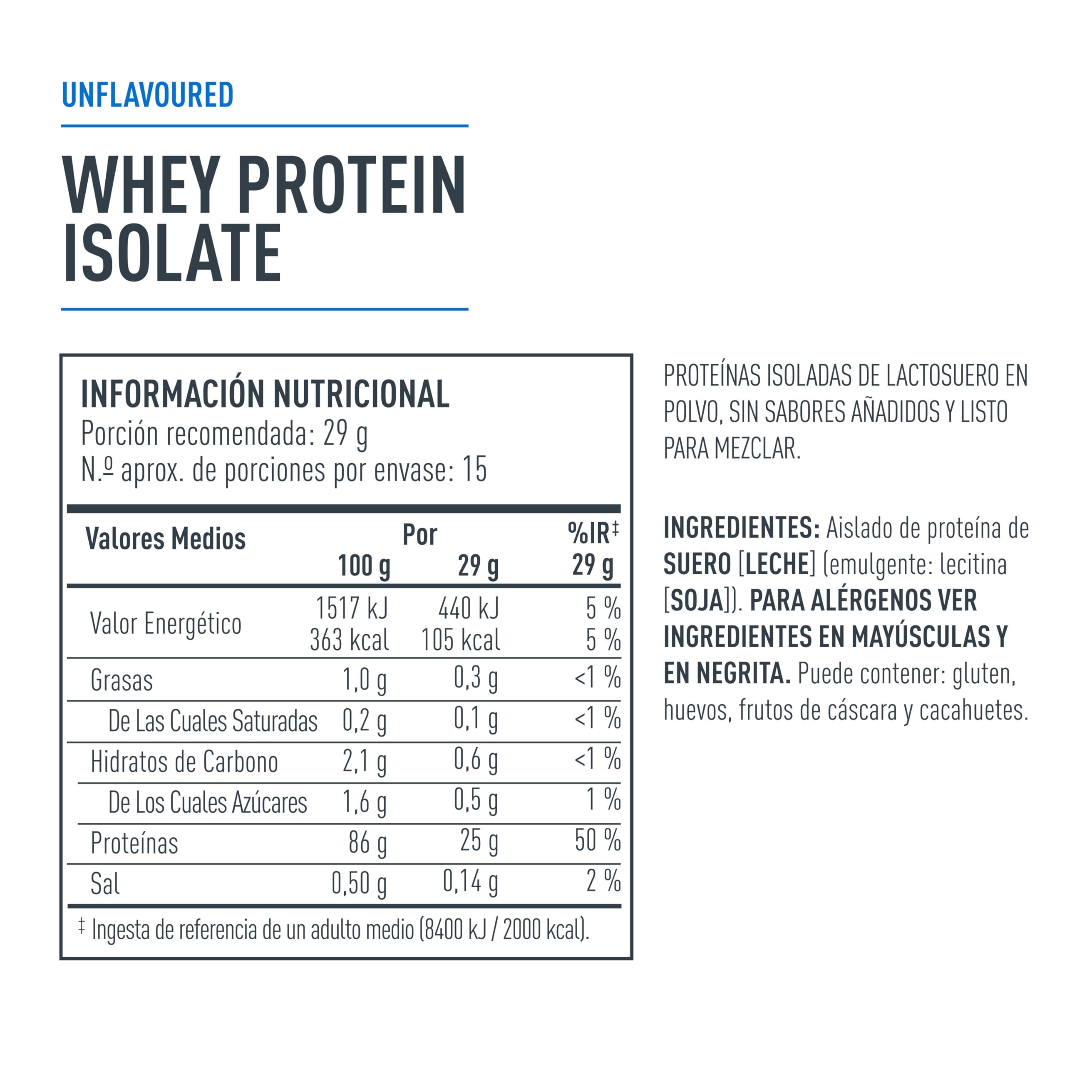 Isopure Aislado de Proteína de Suero sin Sabor – 25?g de Proteína por Ración, Bajo en Azúcar y Grasas, Sin Aromas ni Edulcorantes Artificiales, Solo 2 Ingredientes, 435?g