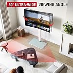 AOKCOS Tall Floor TV Stand for 32 to 75 Inch TVs up to 110 lb, 10 Level Height Adjustable & Tilting, Swivel TV Mount Stand for Livingroom/Bedroom, Max VESA 600x400mm(White)