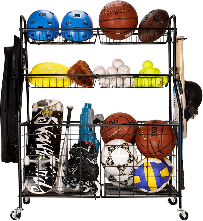 WEYIMILA Sports Equipment Organizer for Garage, Sports Storage for