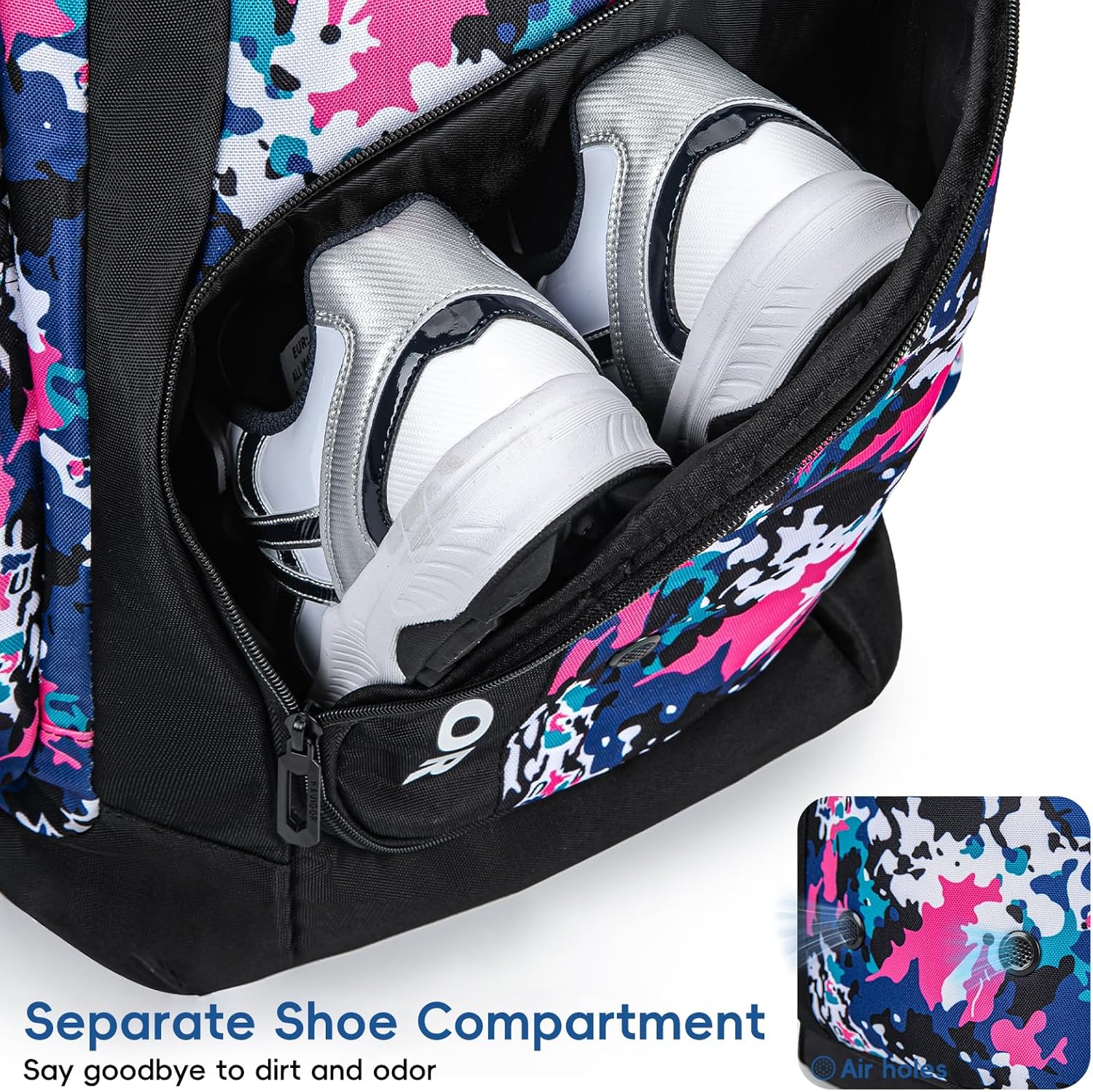 Rolling Baseball Bag with Wheels, 60L Capacity Softball Bag Holds 4 Bats for Boys and Girls, Youth Equipment Bag with Shoe Compartment - Image 5