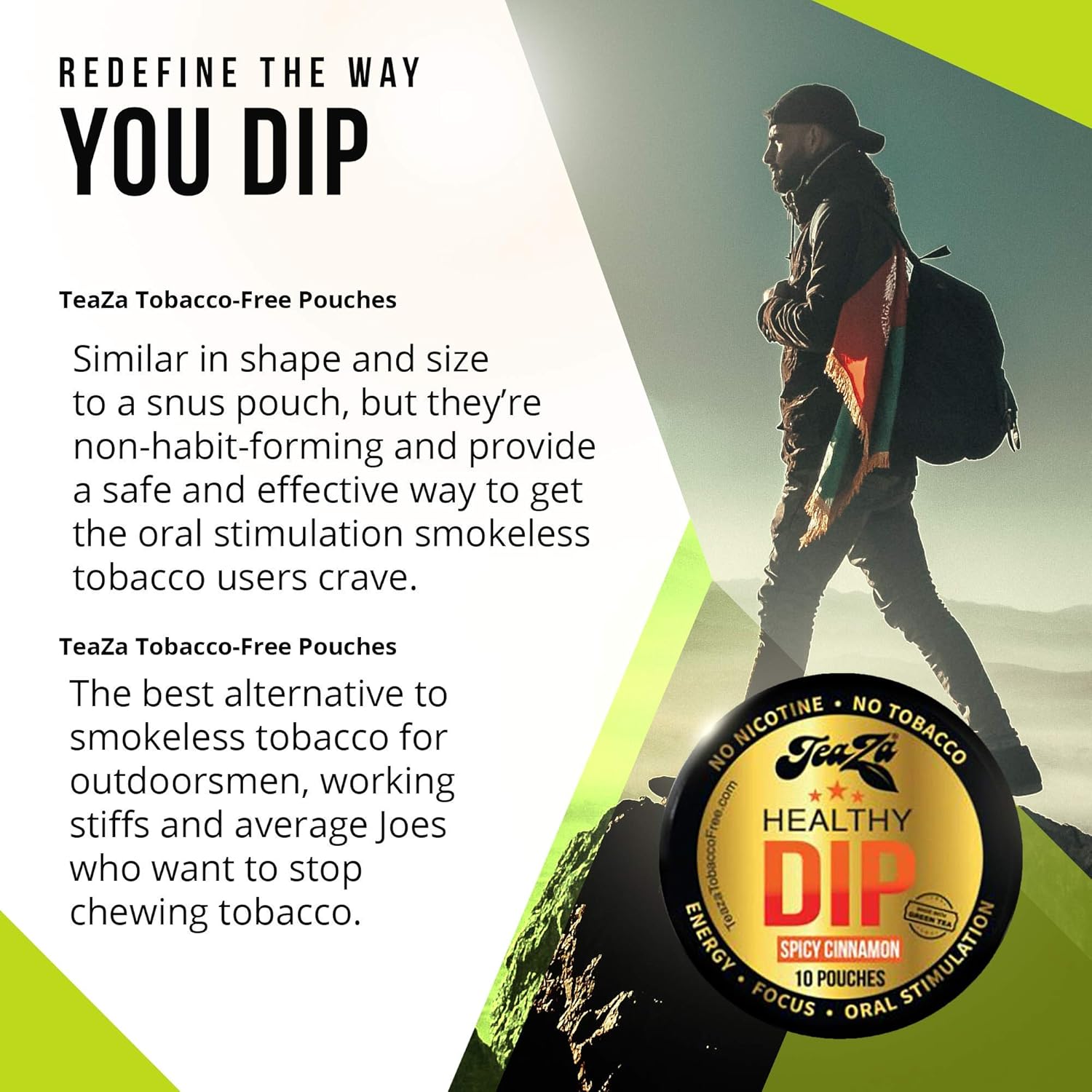 Teaza Herbal Energy Pouch Spicy Cinnamon 4 Pucks - Smokeless Tobacco Replacement : Health & Household