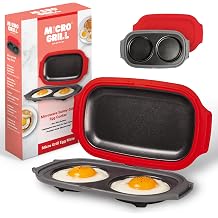Egg Mate Microwave Egg Cooker 2-Egg Sunny Side Up Maker with Steam Vent Lid Fast Breakfast Sandwich Egg Mold BPA-Free, Dishwasher Safe