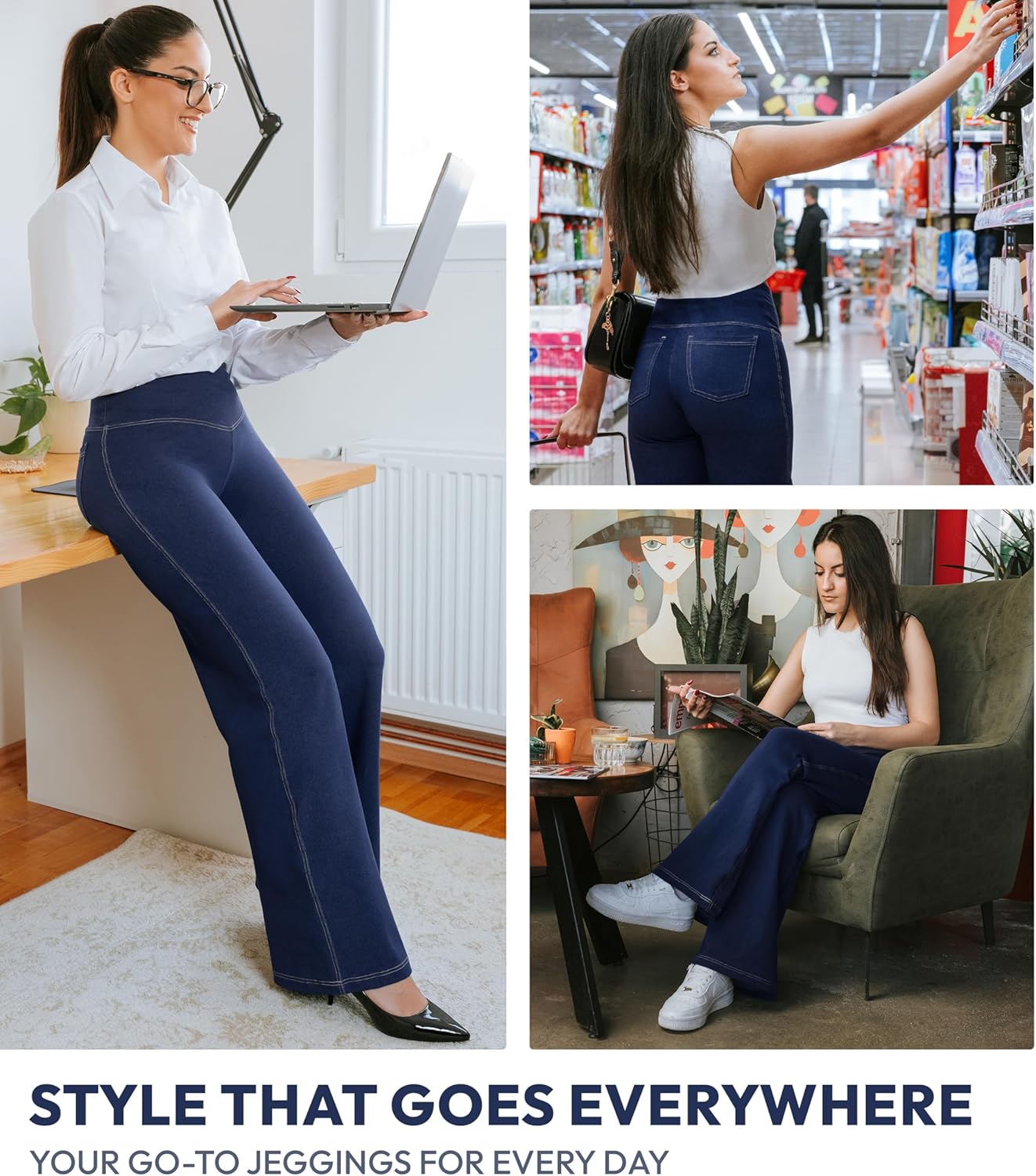 Nirlon Women's Wide Leg Crossover Jeggings - Image 3