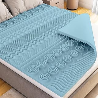 Matratzenauflage 140x190 cm - 5 cm Memory-Schaum mit Gel - Ergonomischer Komfort mit 13 Stützzonen - Perfekt für Doppelmatratzen, Schlafsofas und Schlafsofas