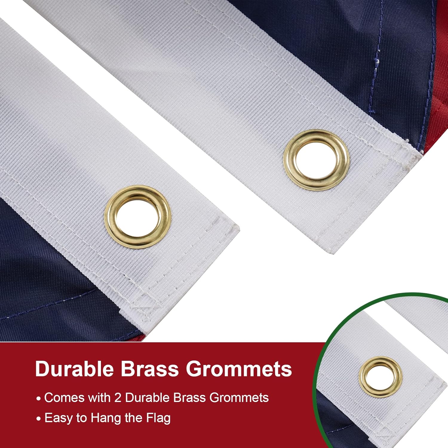 SYII Puerto Rico Flag 4x6 FT, Embroidered Star and Double Stitched Sewn Stripes with 2 Brass Grommets, Durable Polyester Puerto Rican Flags Outdoor Banner