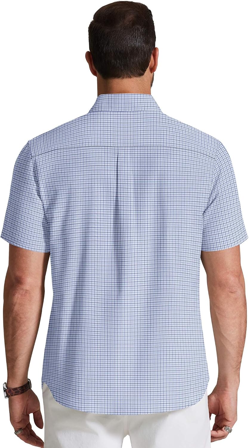COOFANDY Men's Short Sleeve Oxford Shirt Casual Button Down Shirts Summer Untucked Dress Shirt with Pocket