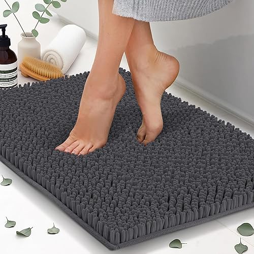 Miniatura 9 de Tapetes de baño de felpilla de 22 x 14 pulgadas, tapetes de baño absorbentes de felpa de secado rápido, suaves y lavables a máquina, alfombras