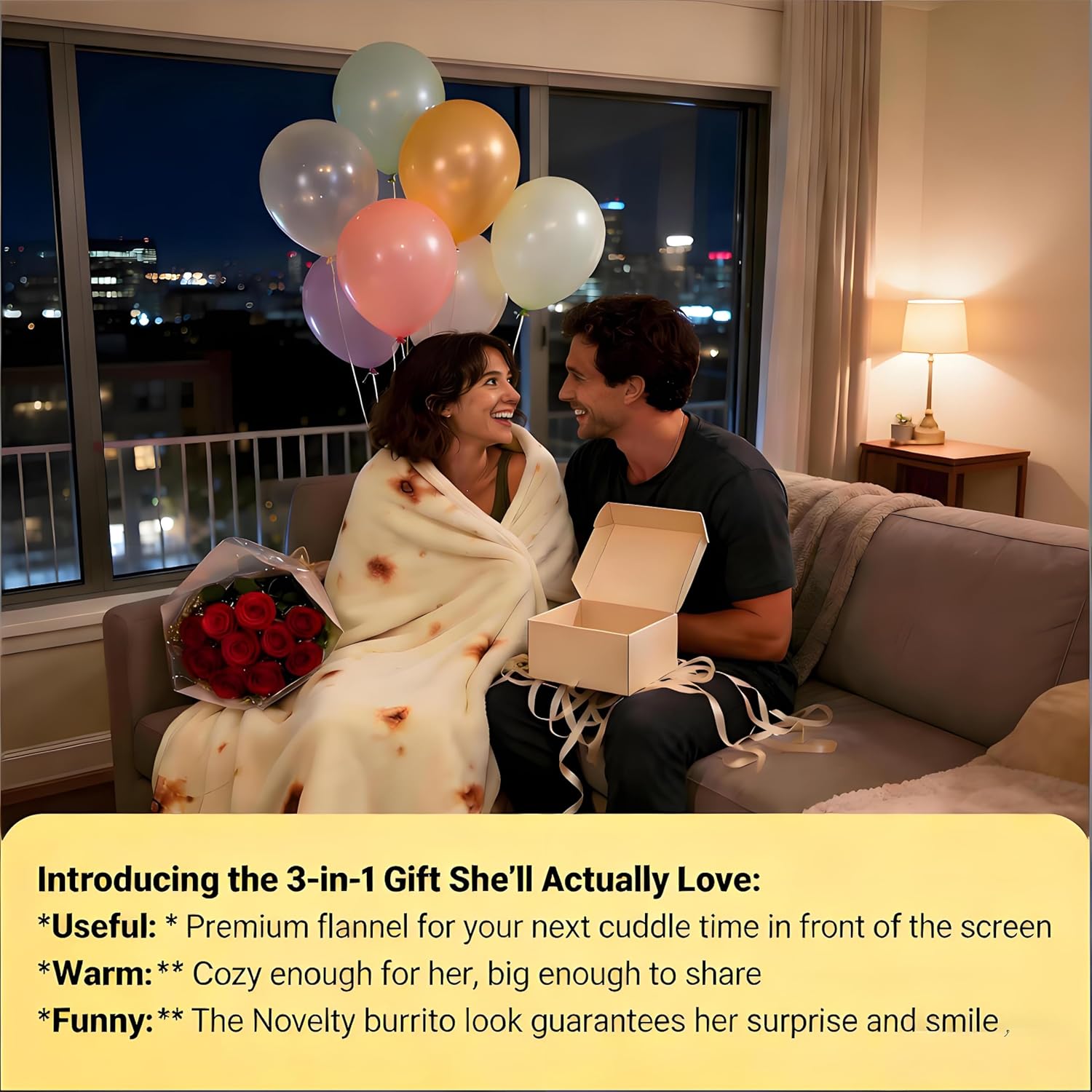 LetsFunny Burrito Tortilla Throw Blankets, 60in 2.0 Double Sided Taco Tortilla Wrap Blankets for Adults Teens Kids, Giant Funny Realistic Flannel Food Blankets, Unique Practical Gift for Her or Him - Image 2