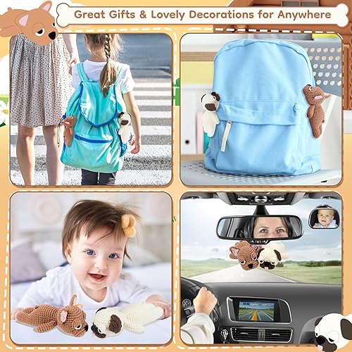 Miniatura 26 de Auspicious beginning Kit de ganchillo para principiantes, kits de ganchillo de 4 piezas, kits de animales de ganchillo familiares con tutoriales