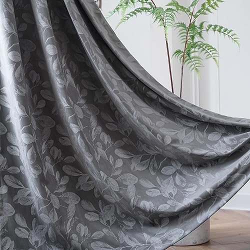 Miniatura 2 de MYSKY HOME Cortinas de terciopelo para sala de estar de 96 pulgadas de largo, color gris, para oscurecer la habitación, con aislamiento térmico,