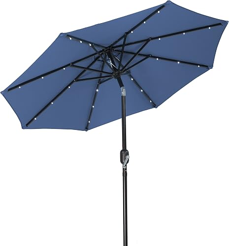 Trademark Innovations 7' Solar LED Patio Umbrella (Blue)