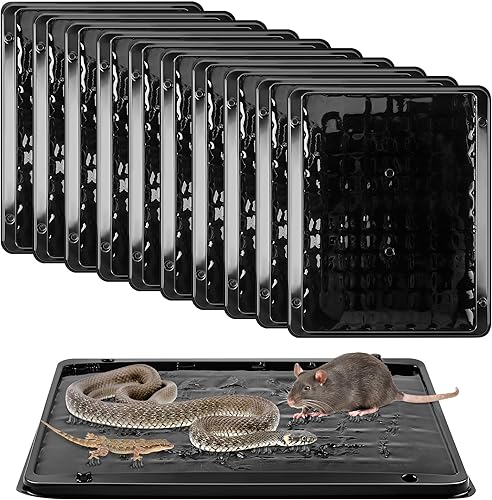 Qualirey - Paquete de 10 trampas adhesivas jumbo para ratas y ratones, trampas grandes y resistentes de 11.8 X 9.84 pulgadas para interiores del