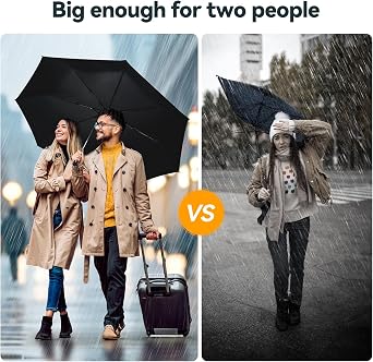 TechRise Umbrella, Compact Strong Windproof Automatic Umbrellas, Folding Lightweight, Portable Travel Golf Umbrella for Rain