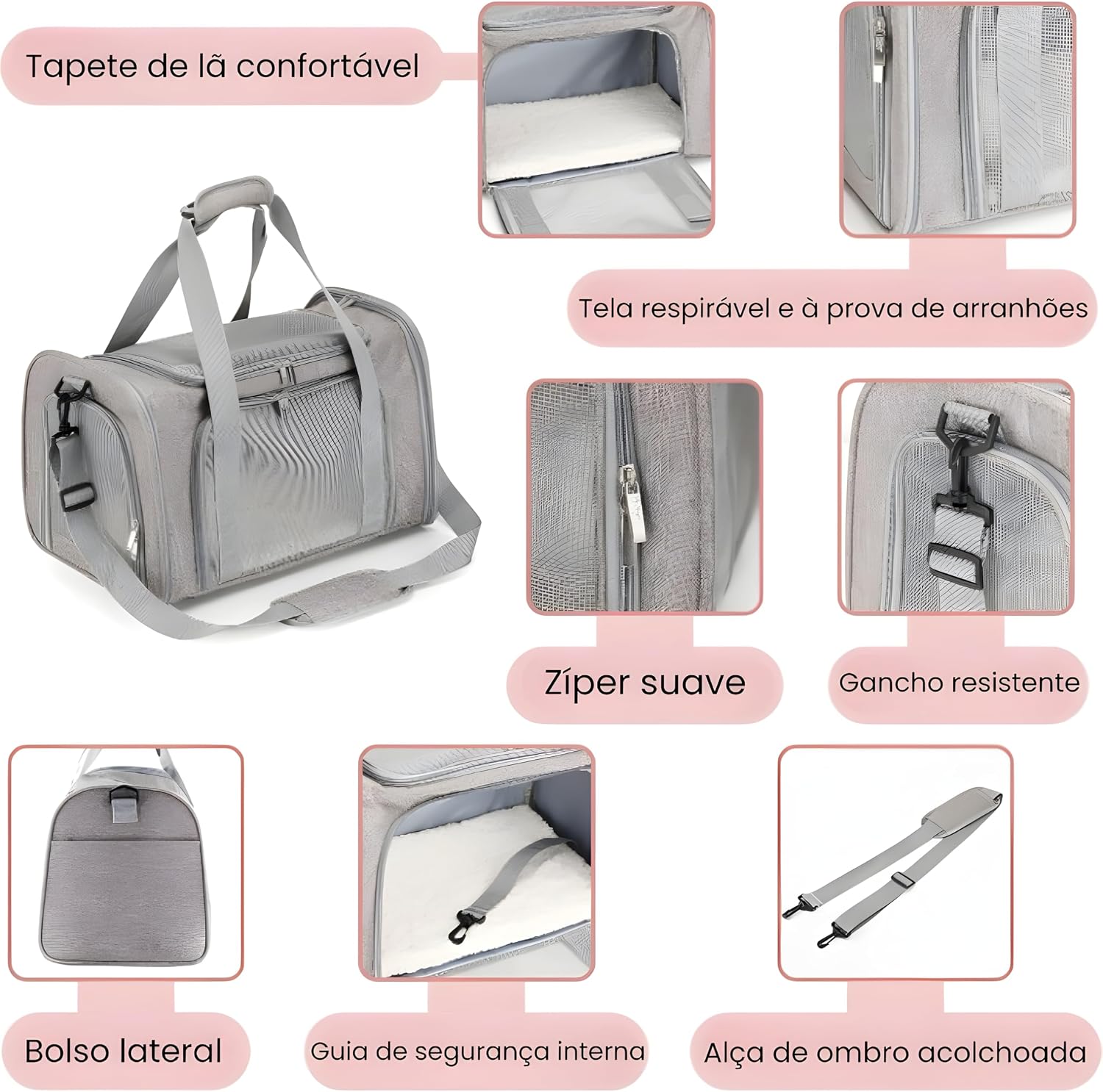 Bolsa Pet Transporte 40x25x25 8 kg Dobrável Lados Ventilados Cães Gatos Pequeno Médio Porte Impermeável Alças Reforçadas Tela Respirável Viagem Avião Carro Confortável Compacta e de Alta Durabilidade Bolsa Pet Transporte 40x25x25 8 kg Dobrável Lados Ventilados Cães Gatos Pequeno Médio Porte Impermeável Alças Reforçadas Tela Respirável Viagem Avião Carro Confortável Compacta e de Alta Durabilidade