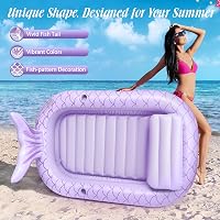 HeySplash Sellő Felfújható Matrac Pohártartóval Strand Úszógumi - Pink Leaf-XL 3