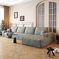 Vista 57 de Sofás seccionales de 96 pulgadas para sala de estar, sofá de nube tapizado en forma de L, sofás modulares modernos con diván