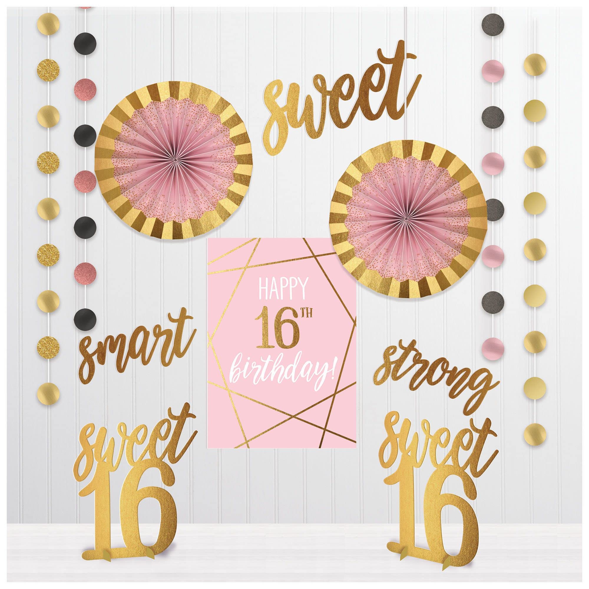 Ultimate Blush Sixteen Room Decorating Kit - All-in-One Set - Elegant Blush Design, Unforgettable Celebration Experience - Perfect for Fabulous 16th