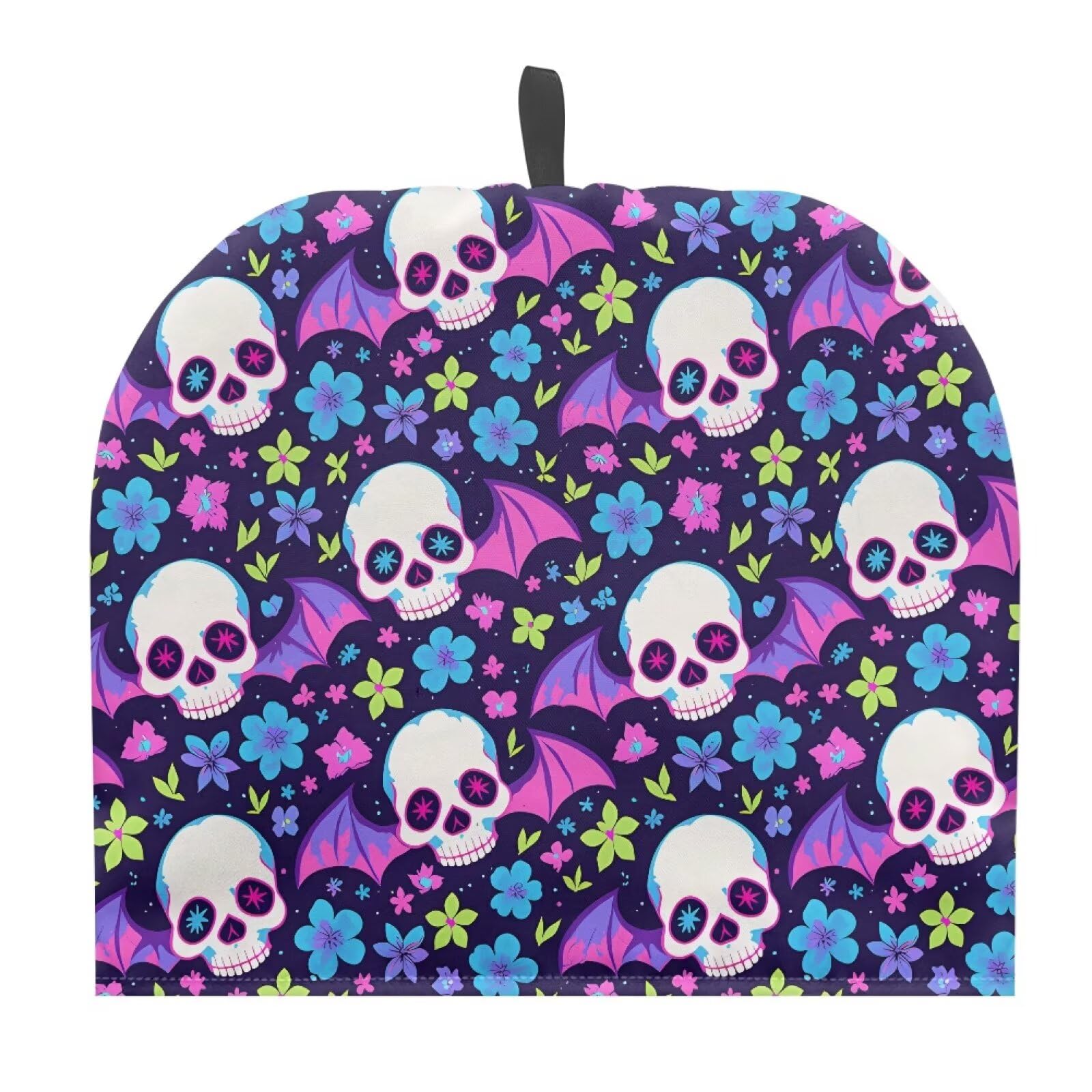 Halloween Skull Bats Purple Tea Cozies for Teapot Dust Cover Kitchen Home Decorative Tea Pots Cozy with Insulation Pad for Housewife, Friend, Mom, Halloween Decorations