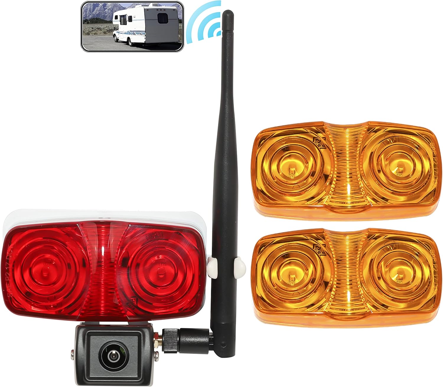EWAY Wireless RV Trailer Backup Camera w/ 3 LED Clearance