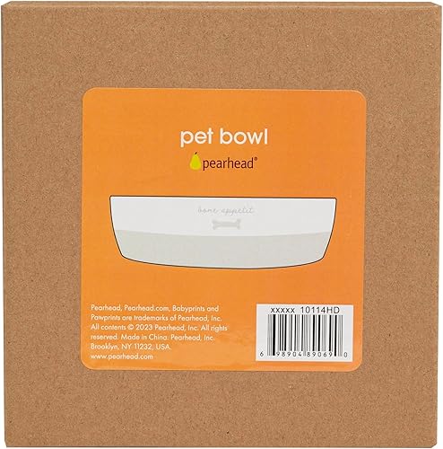 Miniatura 13 de Pearhead Ceramic Bone Appétit - Cuenco para perros, capacidad para 2 tazas, plato de gres para alimentos y agua, comedero para mascotas gris y