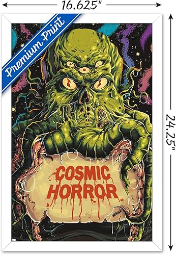 Miniatura 3 de Trends International Cthulhu Monster - Póster clásico de pared de terror, 14.725 x 22.375 pulgadas, versión enmarcada en blanco
