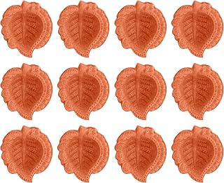 SATVIK Set 12 Pc Clay Diya for Diwali Traditional Handmade Terracotta Earthen Vilakku Oil Lamp Diyas Natural Mitti Diya forFestive Decor and Diwali Celebrations