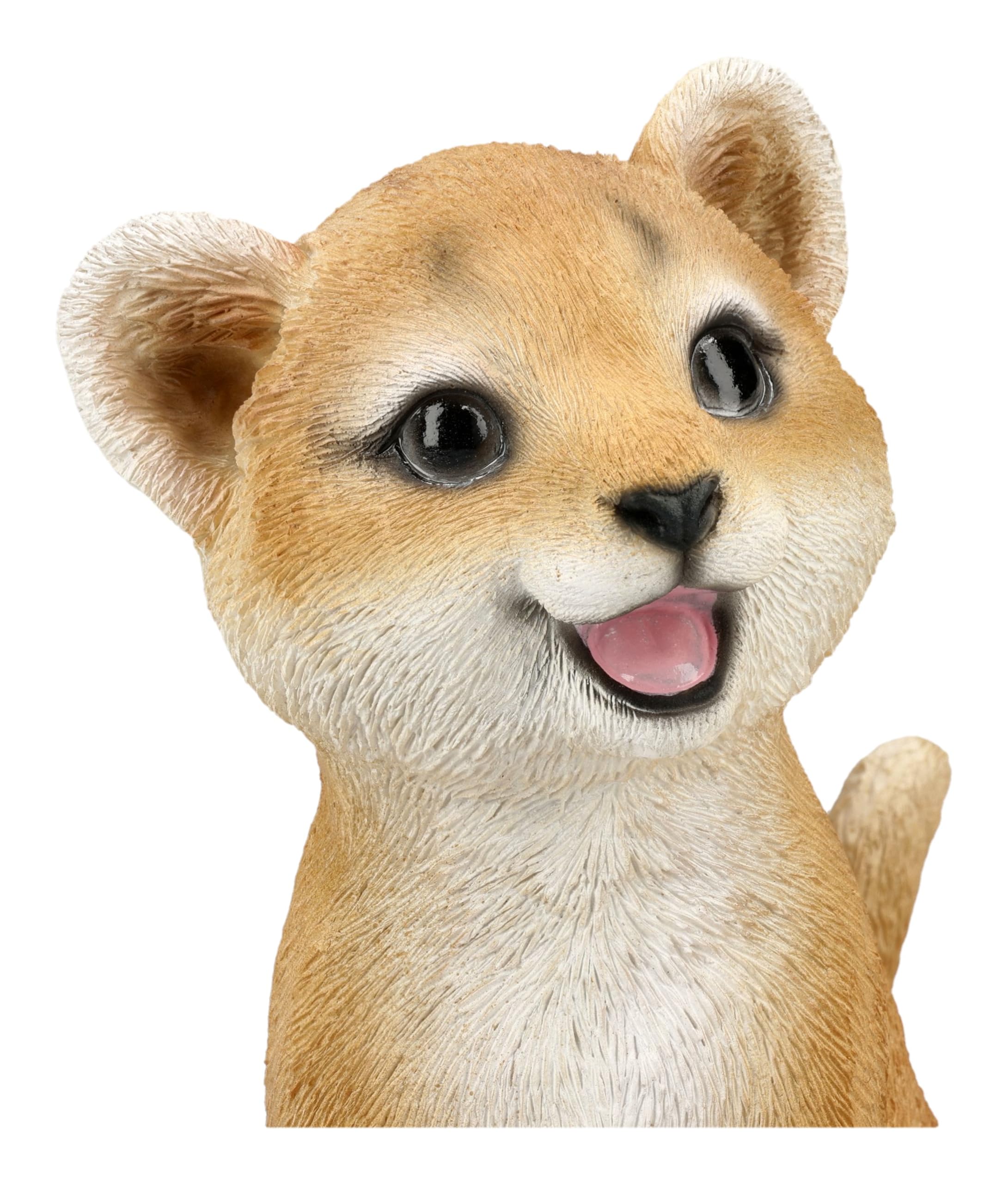 Figuren Shop GmbH Löwenfigur – süßer Löwen-Welpe – handbemalte Tierfigur (13 cm) – Niedliche Dekofigur – Geschenkidee für Tierliebhaber & Sammler