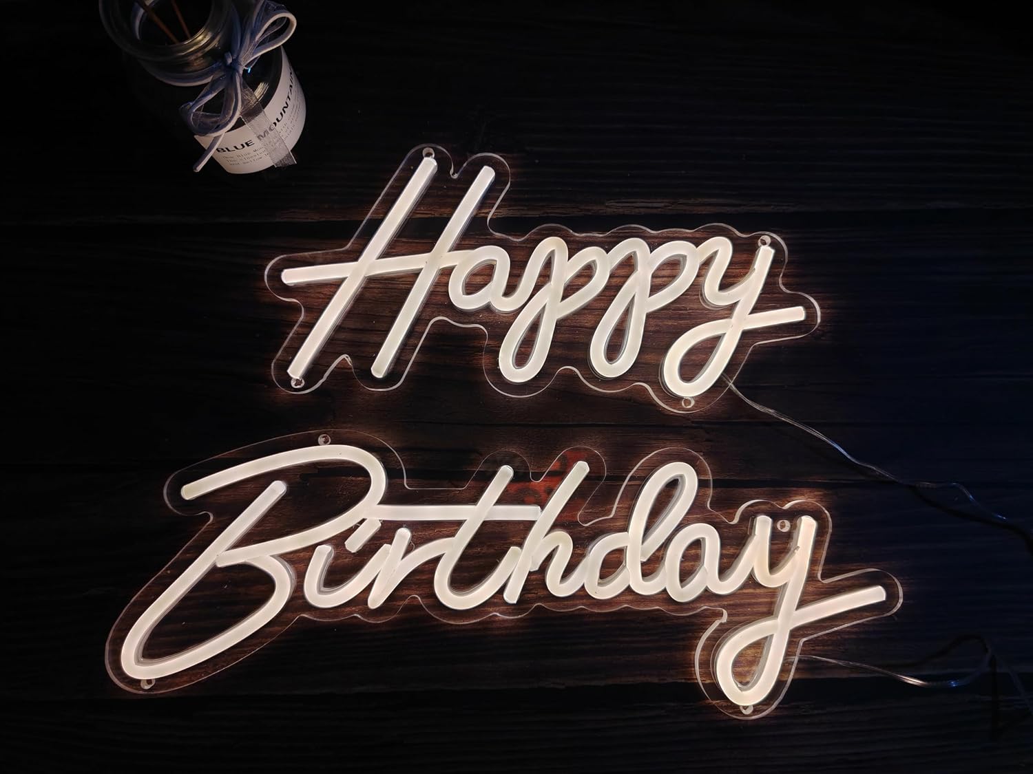 Happy Birthday Neon Sign for Wall Decor LED Light - Warmwhite Neon Led Neon Lights Sign Decoration for Home Wall Decor Birthday Gift Party Backdrop Windows Signs Party Birthday Bedroom Bedside