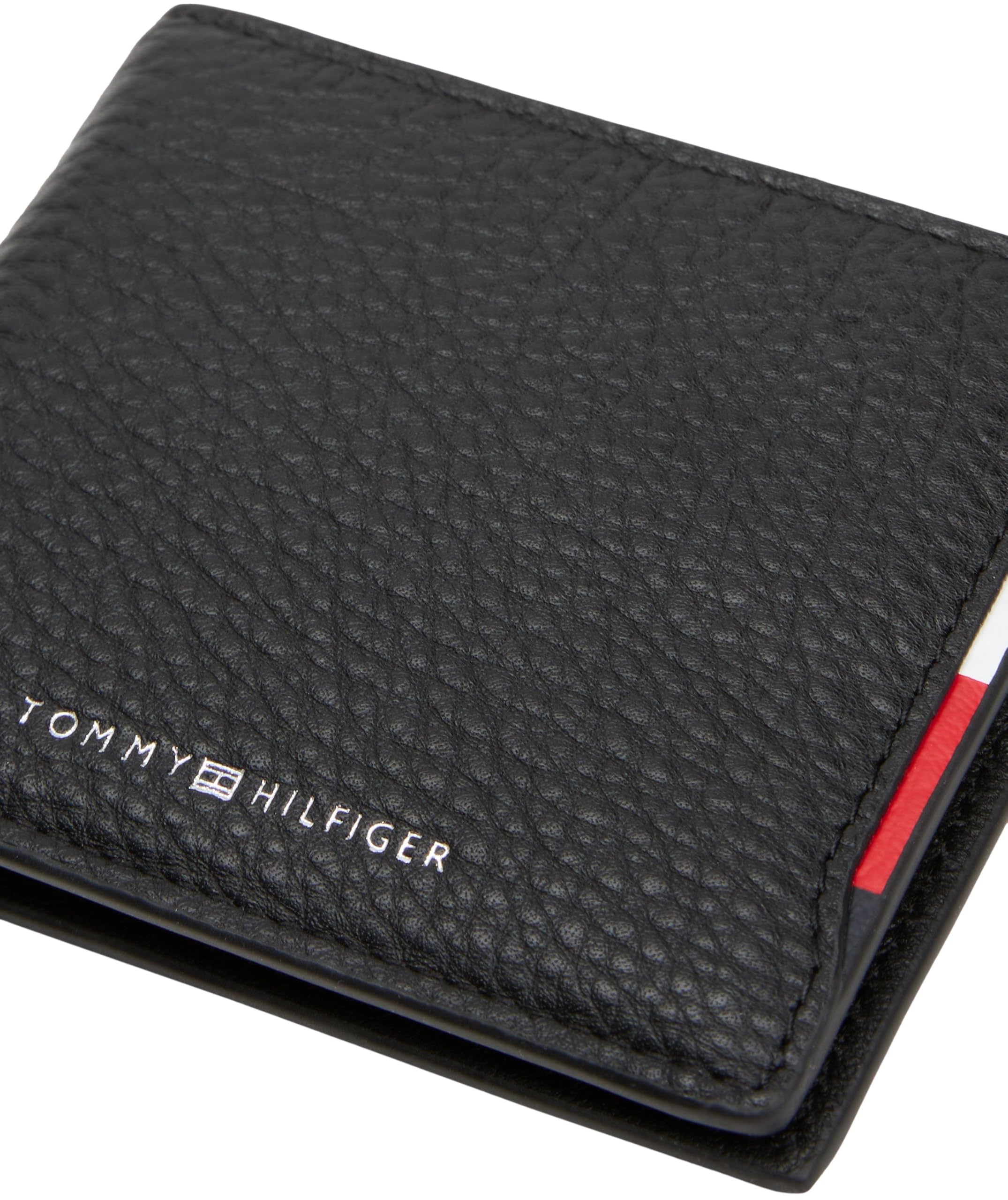 Tommy Hilfiger Cartera Hombre Central Mini Wallet con Logotipo, Negro (Black), Talla Única