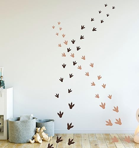 Calcomanías de huellas de dinosaurios para suelos y paredes para niños y niñas, decoración de dormitorio, decoración de vinilo para fiestas de