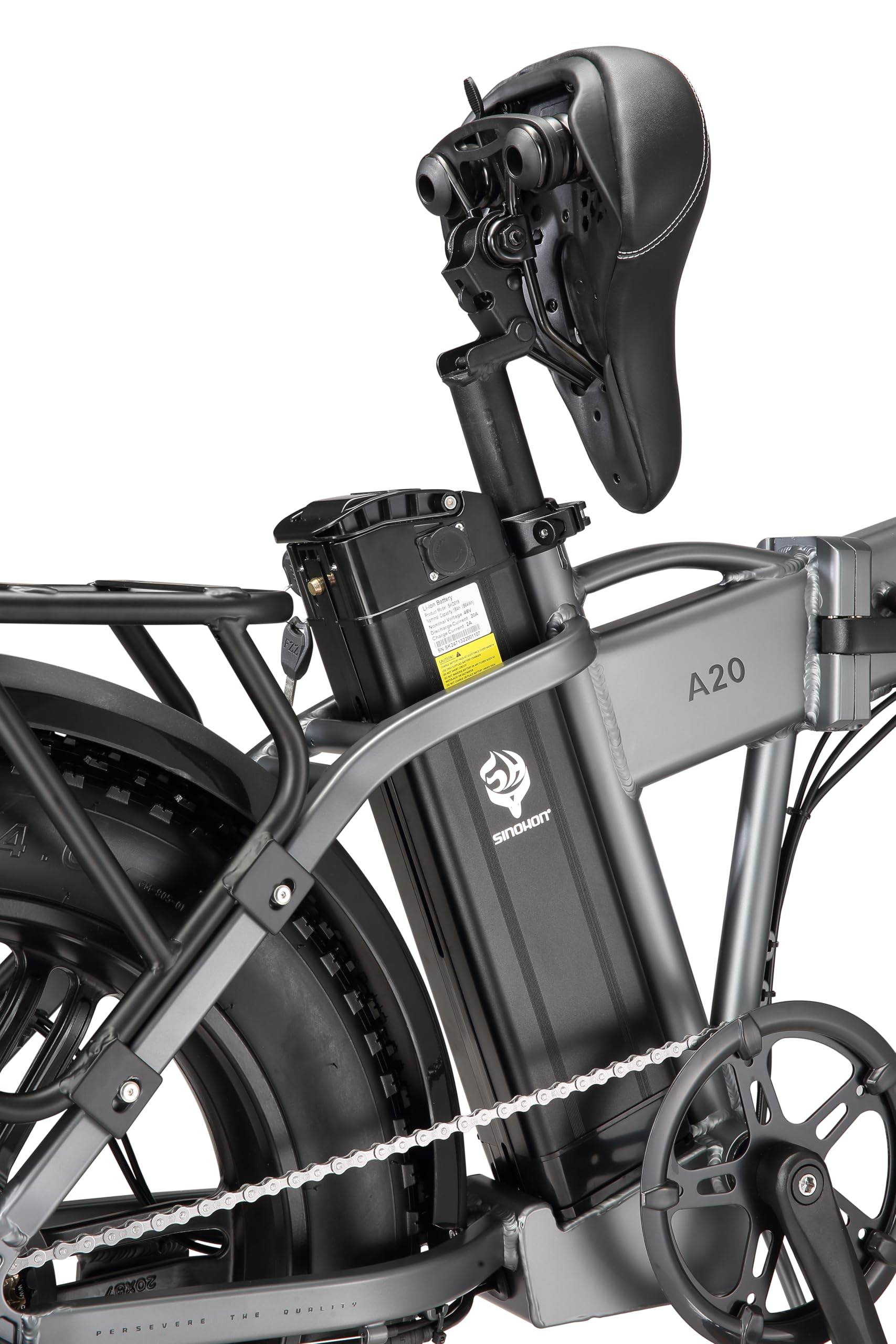 A20 Bicicleta Eléctrica Plegable 20 Pulgadas para Adultos - Motor 250W, Batería 48V 18Ah Extraíble, hasta 100km Autonomía, 7 Velocidades - Bicicleta Urbana Duradera para Ciudad