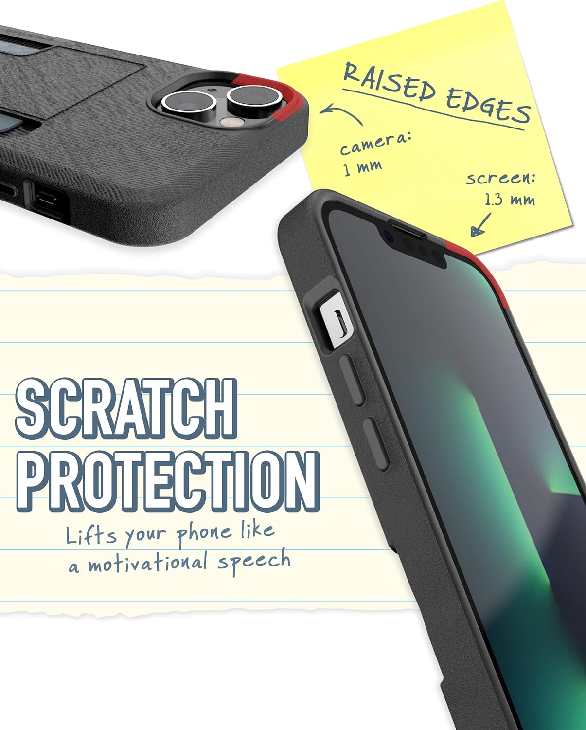 Smartish® iPhone 14 Plus Wallet Case - Wallet Slayer Vol. 2 [Slim + Protective] Credit Card Holder w/Kickstand - Drop Tested Hidden Card Slot Compatible w/Apple iPhone 14 Plus - Black Tie Affair - Image 4