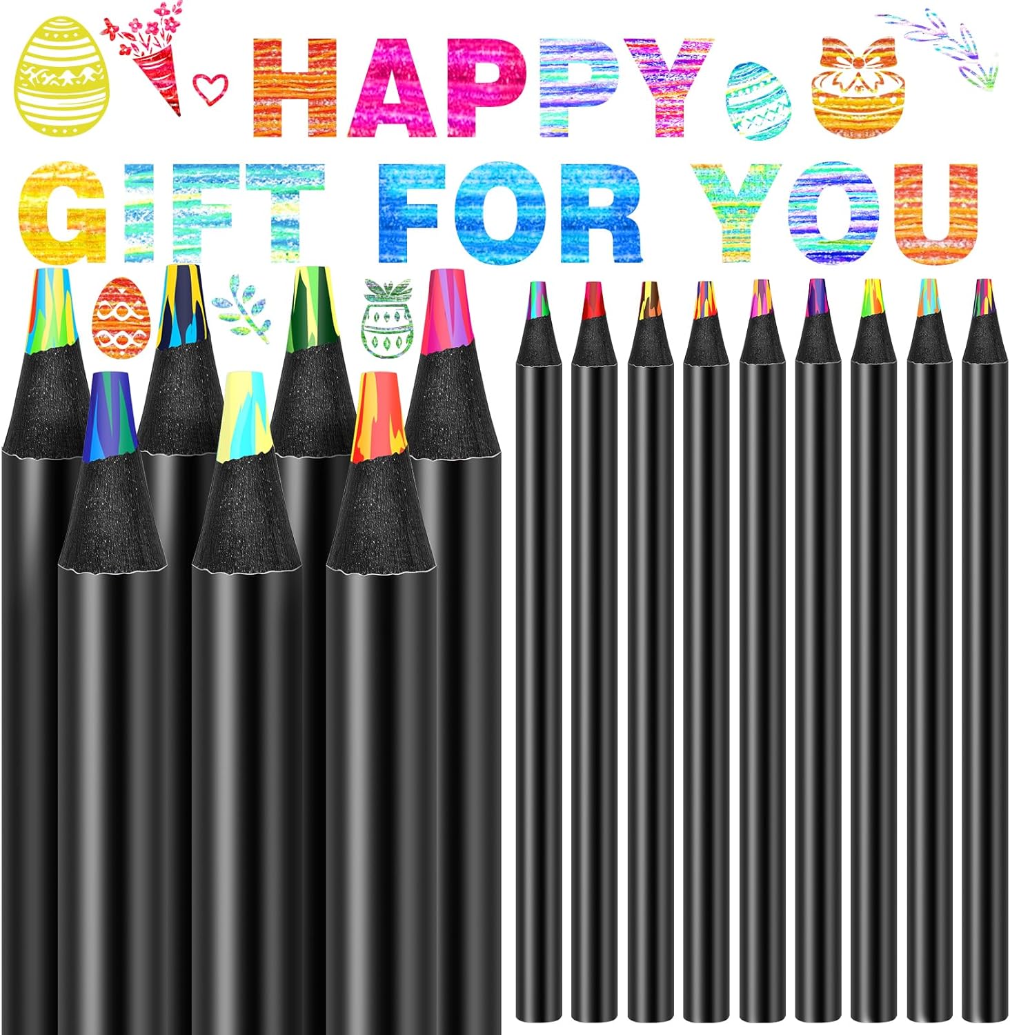 WEMEMORN 16 Color Rainbow Pencils, Colored Pencils for Adults Kids, Multicolored Pencils Art Supplies for Coloring, Drawing, Sketching, Pre-sharpened, Valentines Gifts Easter Basket Stocking Stuffers