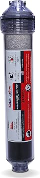 LiquaGen - 10" Alkaline + Catalytic Carbon High Purity pH+ Calcium Carbonate Inline Filter Kit For Reverse Osmosis Under Sink Water Filter Systems Stage 5 | USA MADE