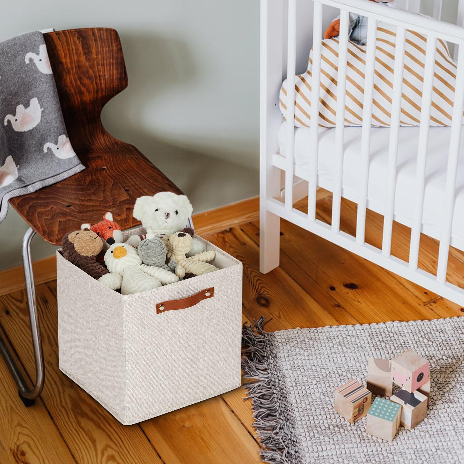 ZHHGOO Set di 5 Cestini Portaoggetti Intrecciato in Corda di Cotone, Cestino Portaoggetti Bagno,Impilabile Organizer Fasciatoio, Decorazione Cestini Stoccaggio per Bagno Cameretta Salotto Ufficio