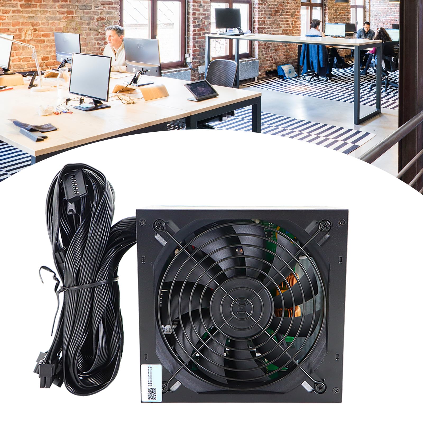 Wysokowydajny zasilacz 550 W z 12 cm cichym aktywnym wentylatorem do gier PC do gier. Zasilanie ATX 12 V.