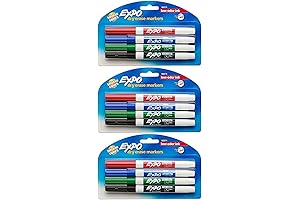 Low-Odor Dry Erase Markers, Fine Point, 12-Pack