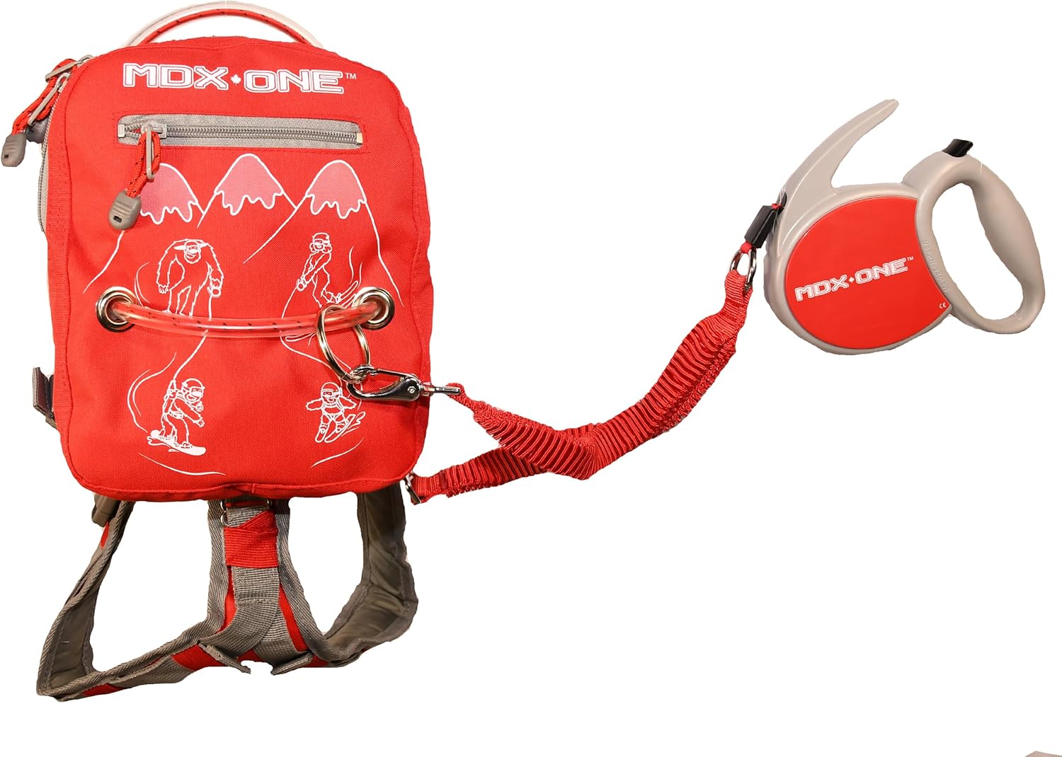 MDXONE Kids Ski & Snowboard Harness Trainer – Retractable Leash, Shock Bungees & Removable Seat