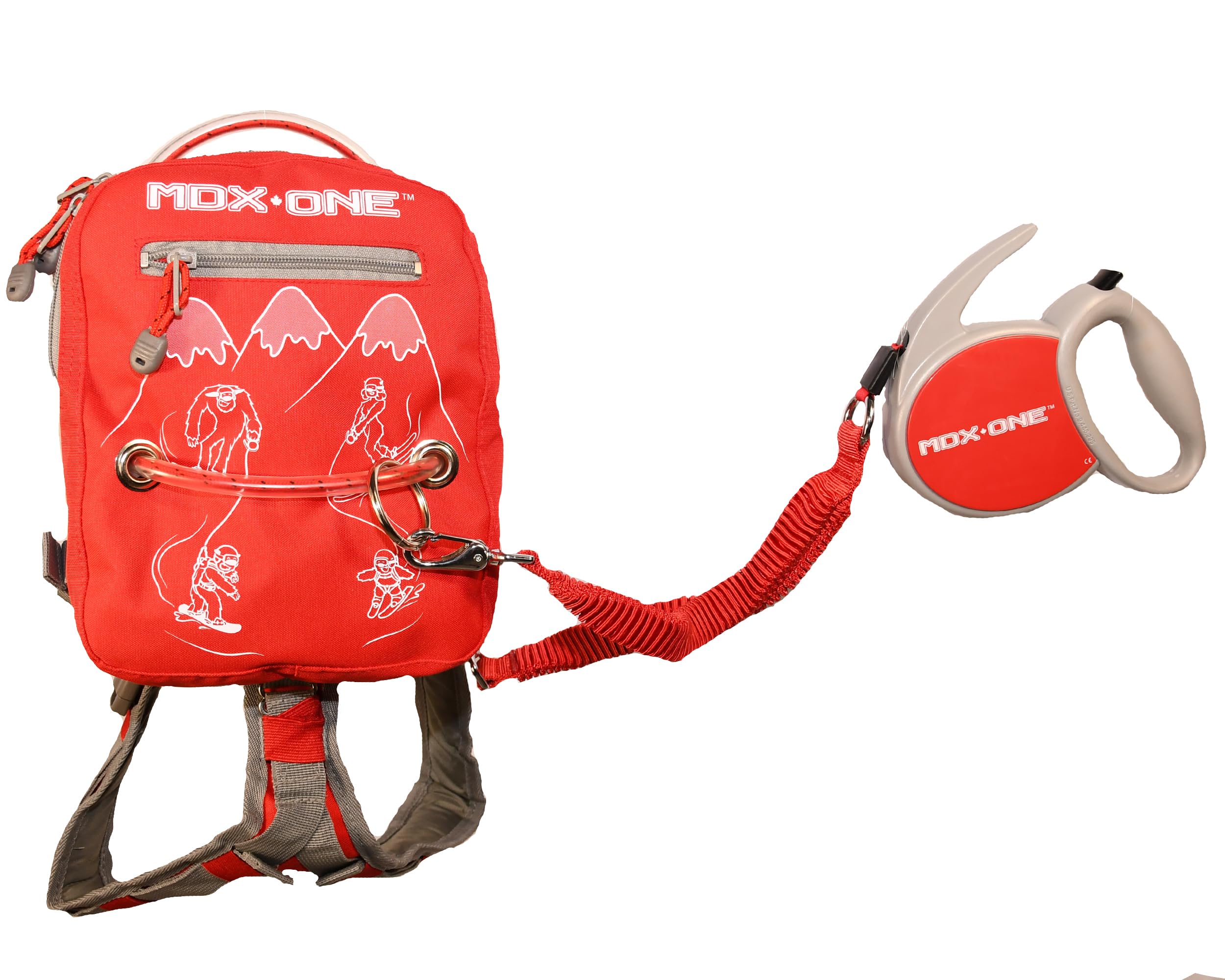 Mdxone Imbracatura Da Snowboard Per Bambini Con Guinzaglio Retrattile E Elastici Absorb (Rosso), Logo Yetis Inverno 22/23-image