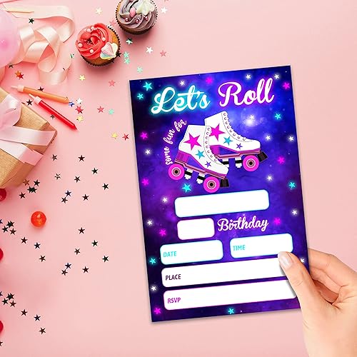 Miniatura 9 de Tarjetas de invitaciones para fiesta de cumpleaños mexicana, suministros de fiesta de cactus de tacos para niños, niños o niñas, 20 invitaciones de