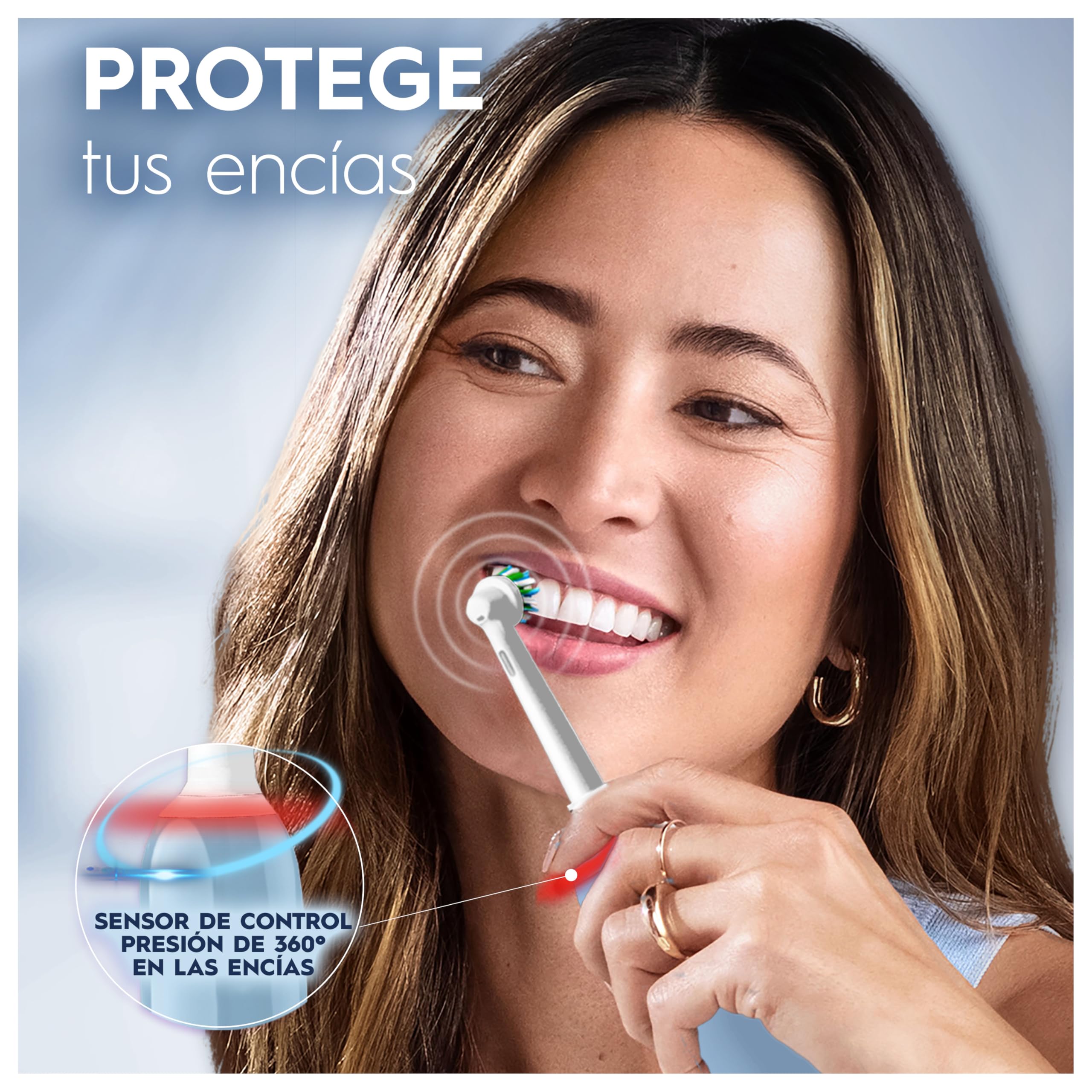Oral-B Pro 3 3000 Cepillo de Dientes Eléctrico con Mango Recargable y 2 Cabezales, Diseñado por Braun, Regalos Originales para Mujer y Hombre - Azul