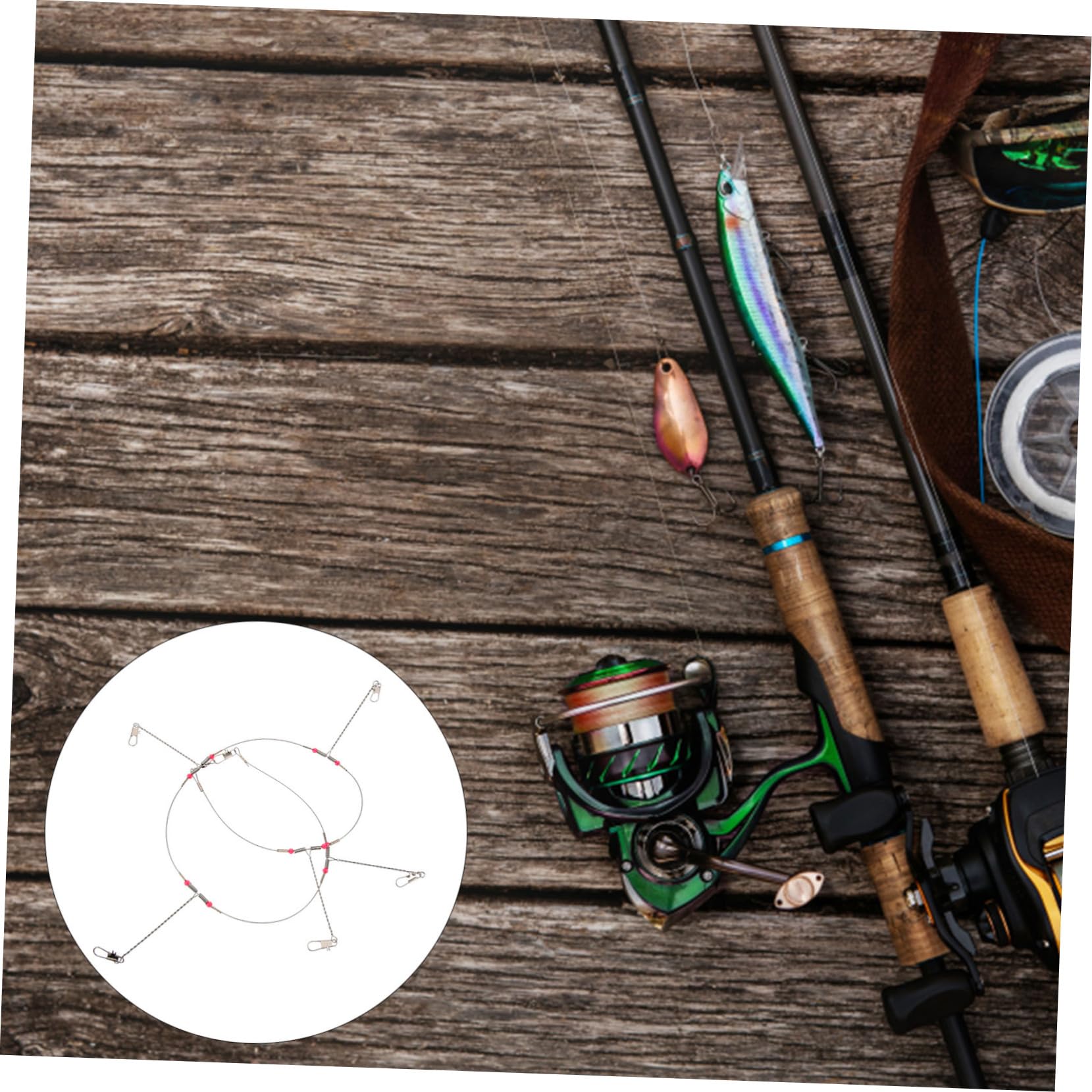 Mipcase Reliable Fishing Trace Rigs Stainless Steel Leader Wire for Fishing Anti-Tangle Spring Feeder