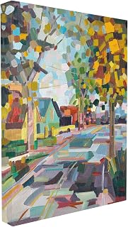 Stupell Industries Geometric New England Fall Scene Oversized Stretched Canvas Wall Art, Multi-Color