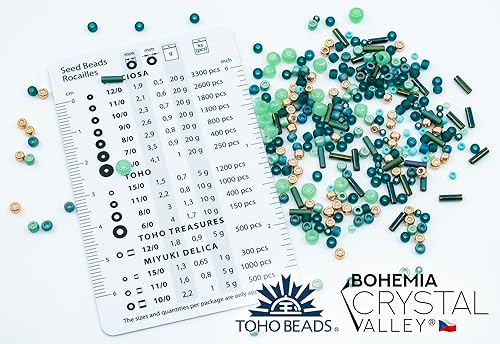 Vista 4 de Bohemia Crystal Valley Cuentas de vidrio checas y semillas japonesas TOHO para kit de fabricación de joyas - 4 colores distintos suaves Flores