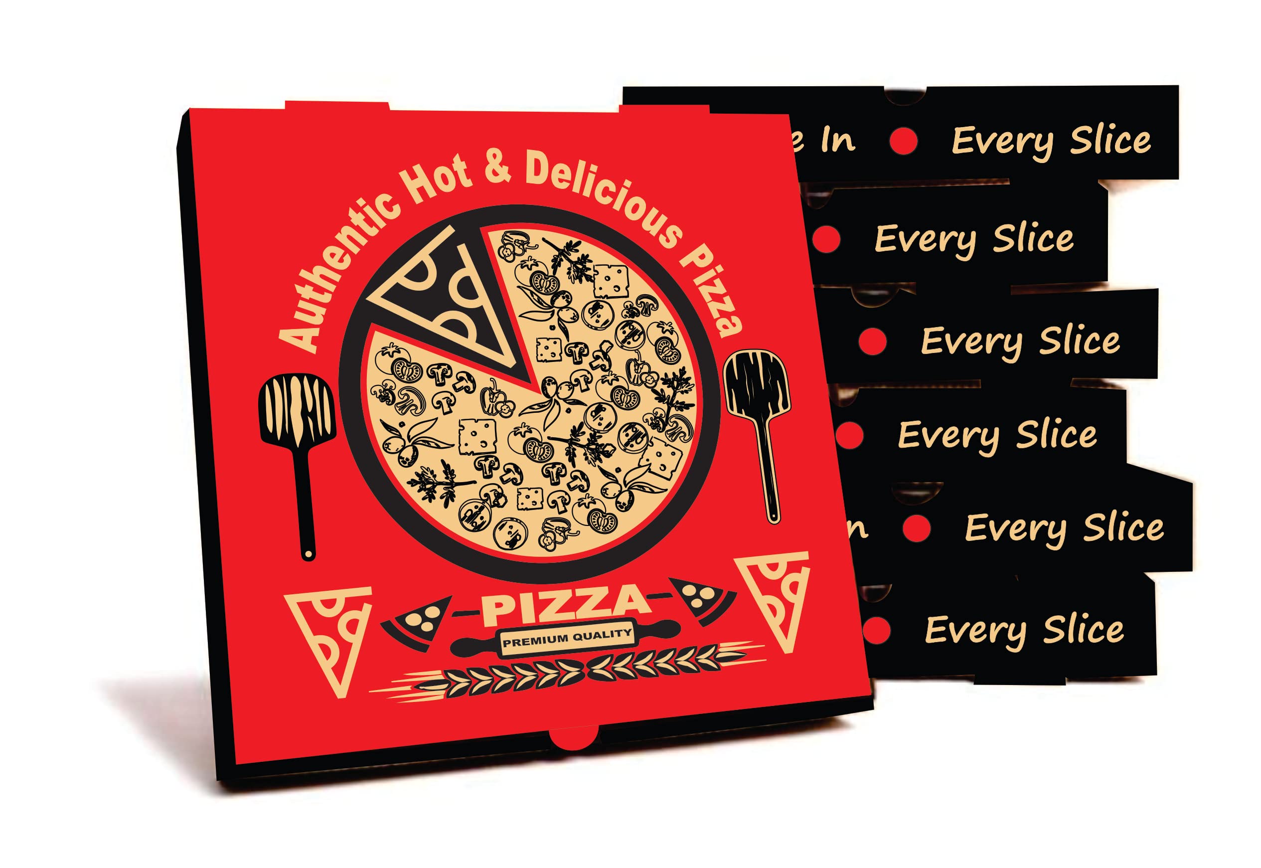 Bleus Brand Packaging 3 Ply Pizza Box Corrugated Kraft Paper, Size_ 10x10x1.5 Inches, Length 10 Inch - Width 10 Inch - Height 1.5 Inch, In Good Strength (10 Inch, 75)