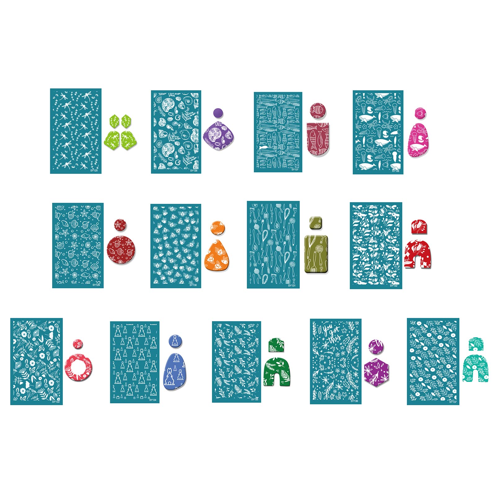 Kit Sérigraphie WANDIC - 2 Pochoirs Floraux Et 2 Raclettes Pour Décorer T-Shirts