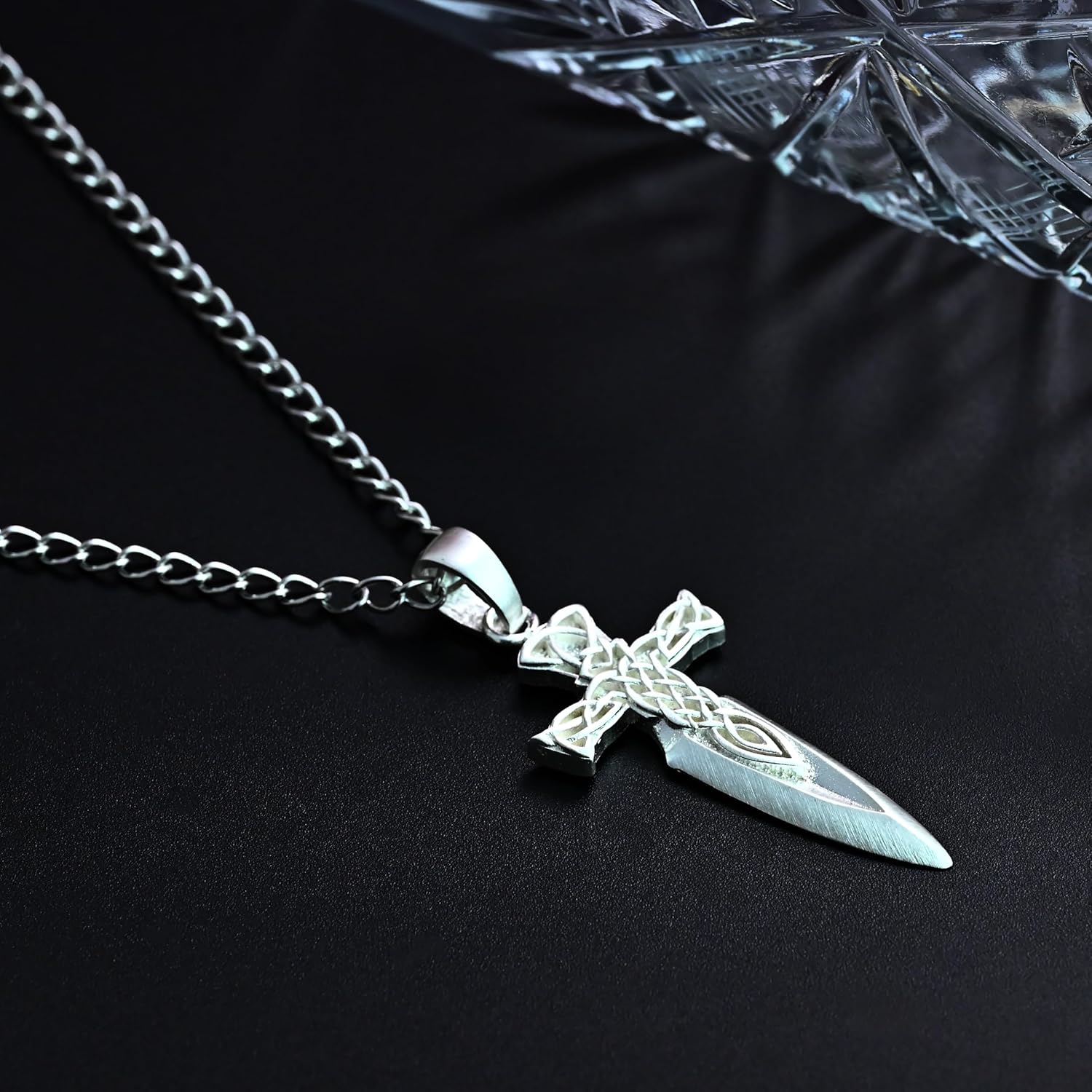 Celtic Cross Dagger Pendant for Men – Stainless Steel Necklace, Tarnish-Resistant, Viking Gothic Sword Cross Jewelry, 24” Chain - Image 6