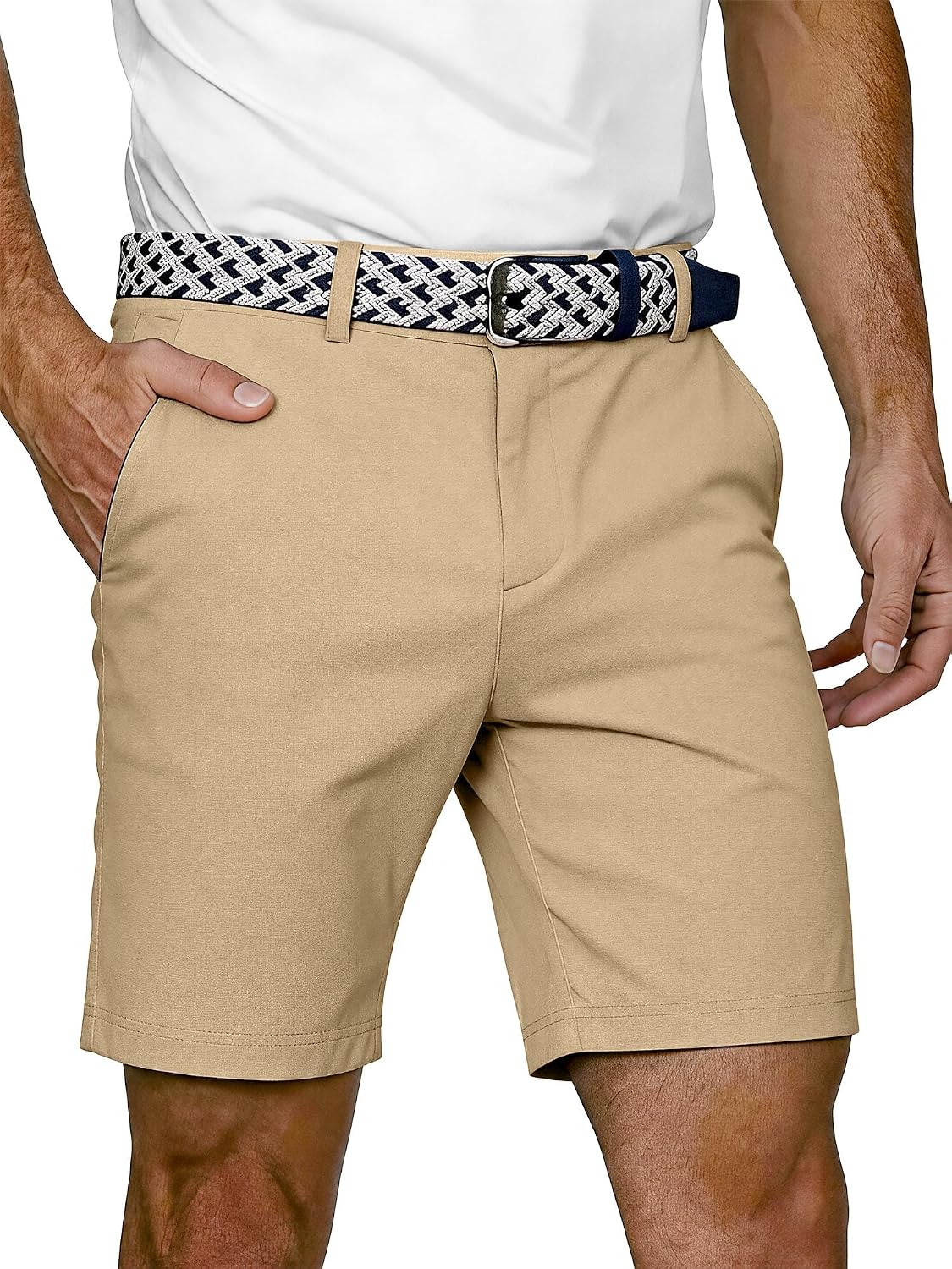 JEMLDL Men's 7" Golf Dress Shorts Stretch Casual Work Flat Front Shorts