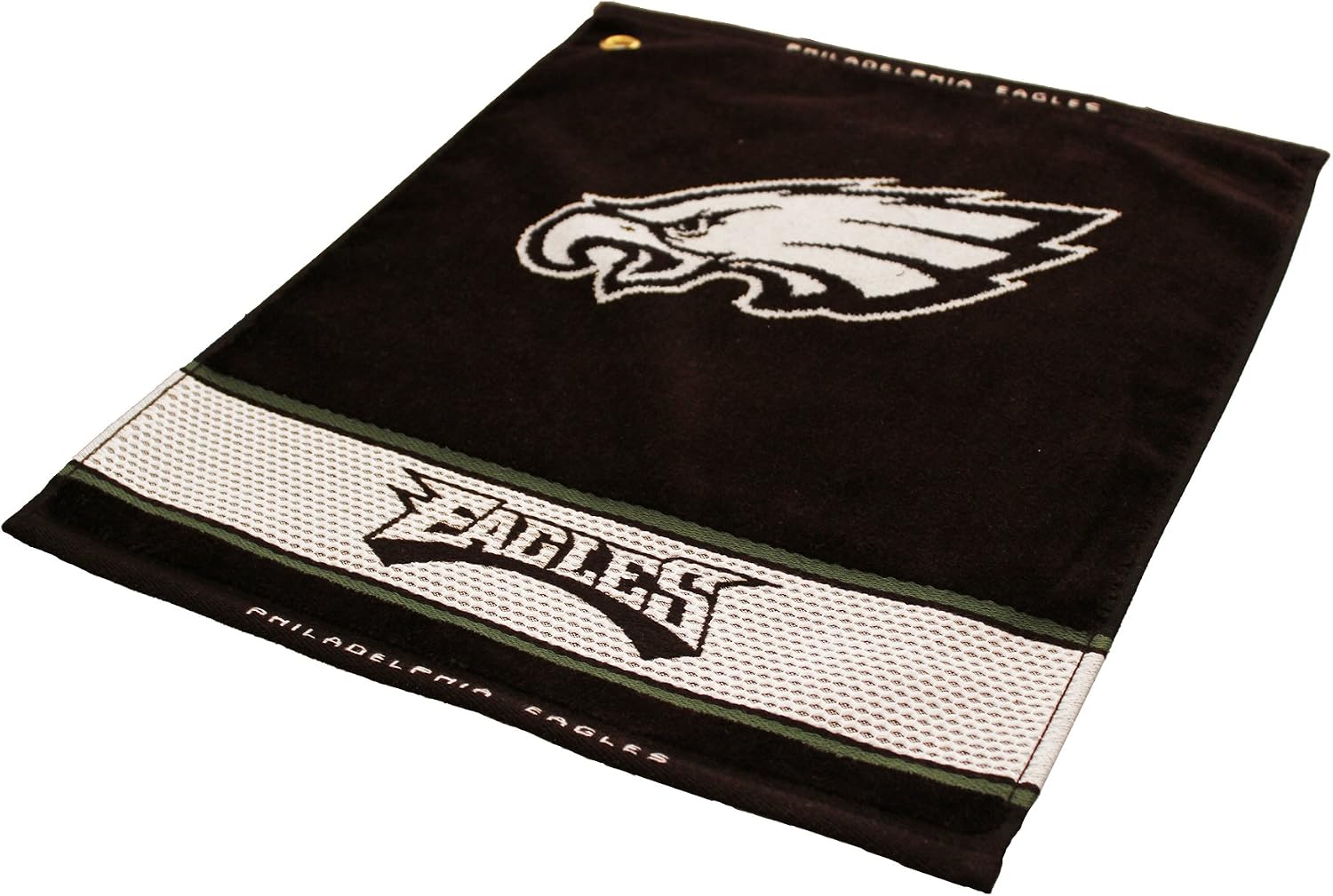 Team Golf NFL Jacquard Woven Golf Towel, 16" x 19", 100% Cotton, Attach to Golf Bag with Corner Hook